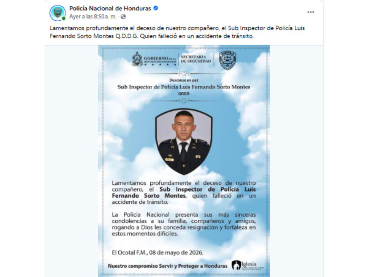 Subinspector policial pierde la vida tras accidente vial en la CA-5
