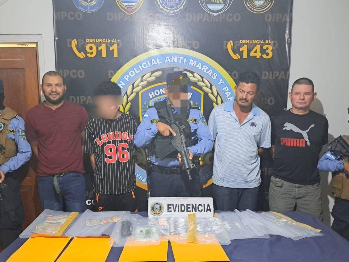 Capturan a cuatro hombres acusados de tráfico de droga en Copán