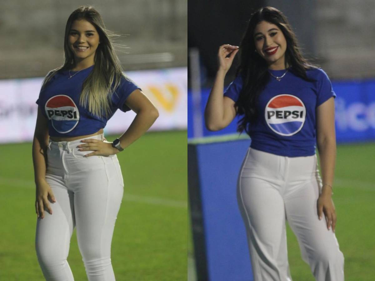 Bellas chicas adornan el Motagua vs Olimpia: ¿Laura Meza en el estadio?