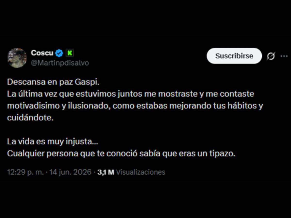 Absoluta desgracia: allegados a Gaspi y Vignale lamentan tragedia aérea en Río de Janeiro