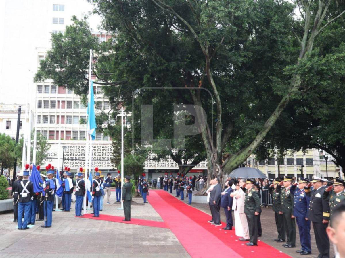 Nublado y con una ausencia: las imágenes que dejó la izada de la Bandera Nacional