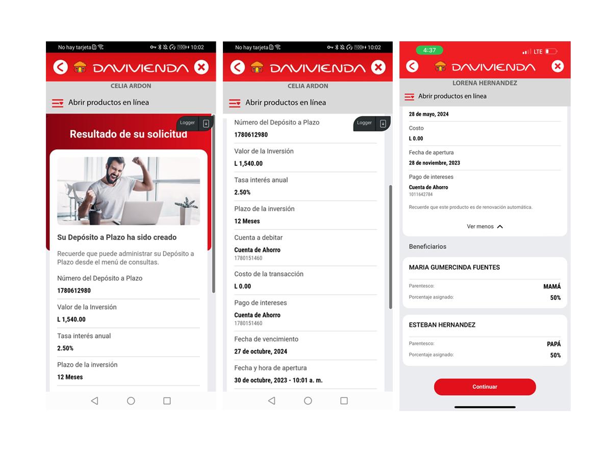 App Davivienda: Resultado.