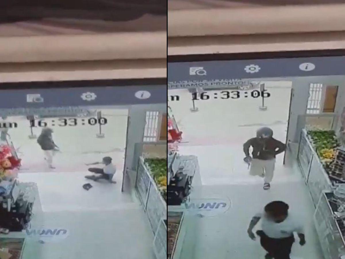 VIDEO: Ladrón somete a guardia en tienda de Comayagua