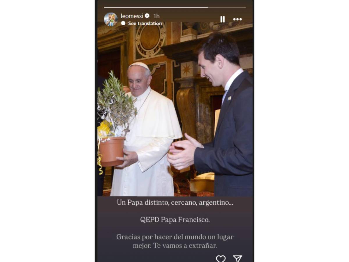 Messi consternado: el mundo del fútbol reacciona a la muerte del Papa