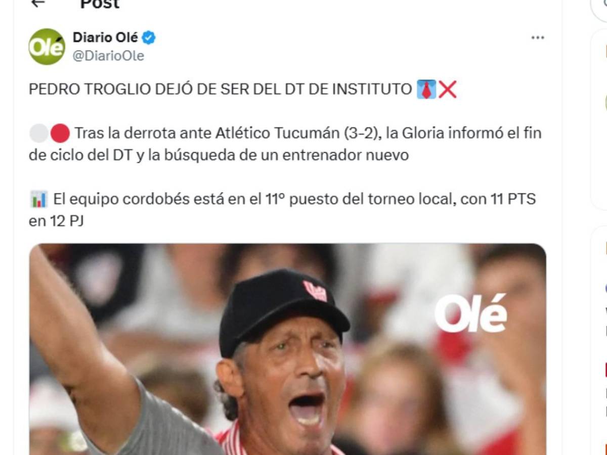 Señalan al culpable del despido de Pedro Troglio, ¿vuelve a Honduras?