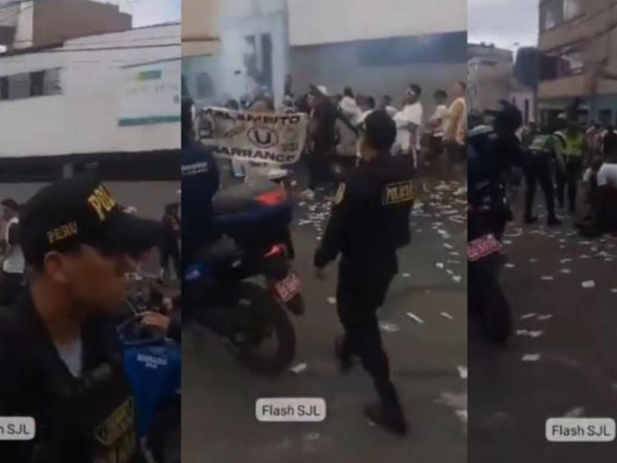 Policía quedó herido tras enfrentamiento entre barristas de Universitario y Alianza Lima previo al juego de los locales ante la selección de Panamá.