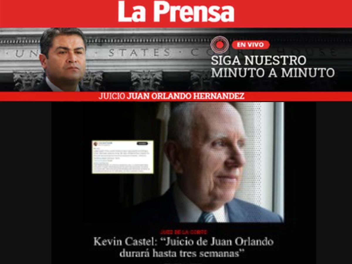 Suscríbase al boletín del juicio de JOH en LA PRENSA