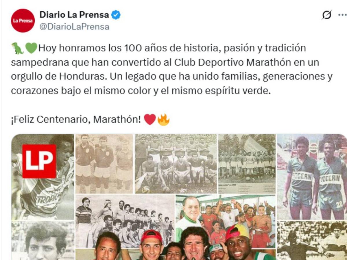 Real Madrid sorprendió al Marathón por sus históricos 100 años