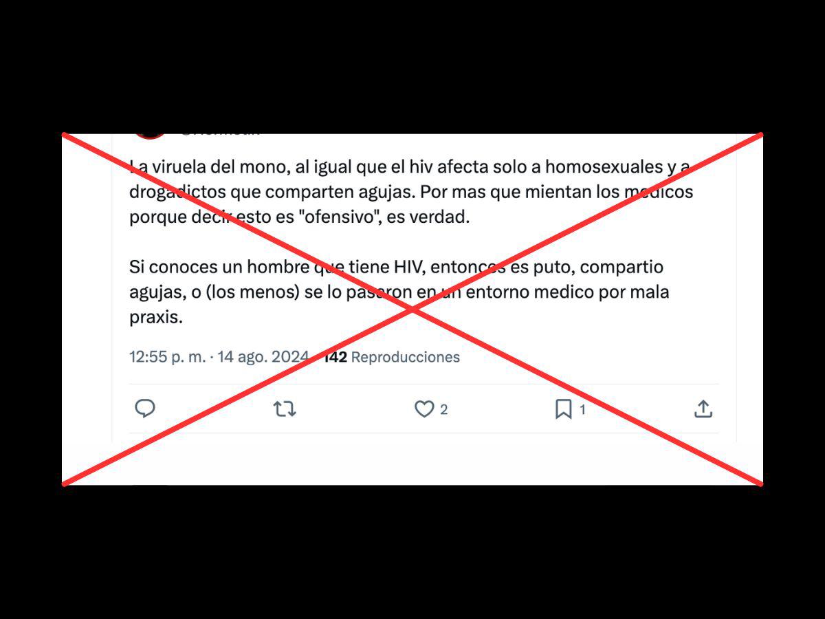 <p>Captura de pantalla a una publicación en X/Twitter realizada el 20 de agosto de 2024. </p>