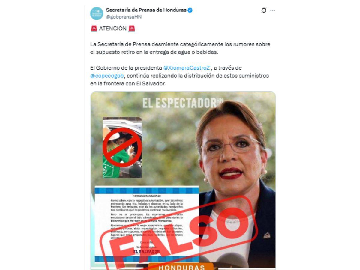 Honduras entrega bebidas a quienes transitan hacia El Salvador pese a roce por comunicado