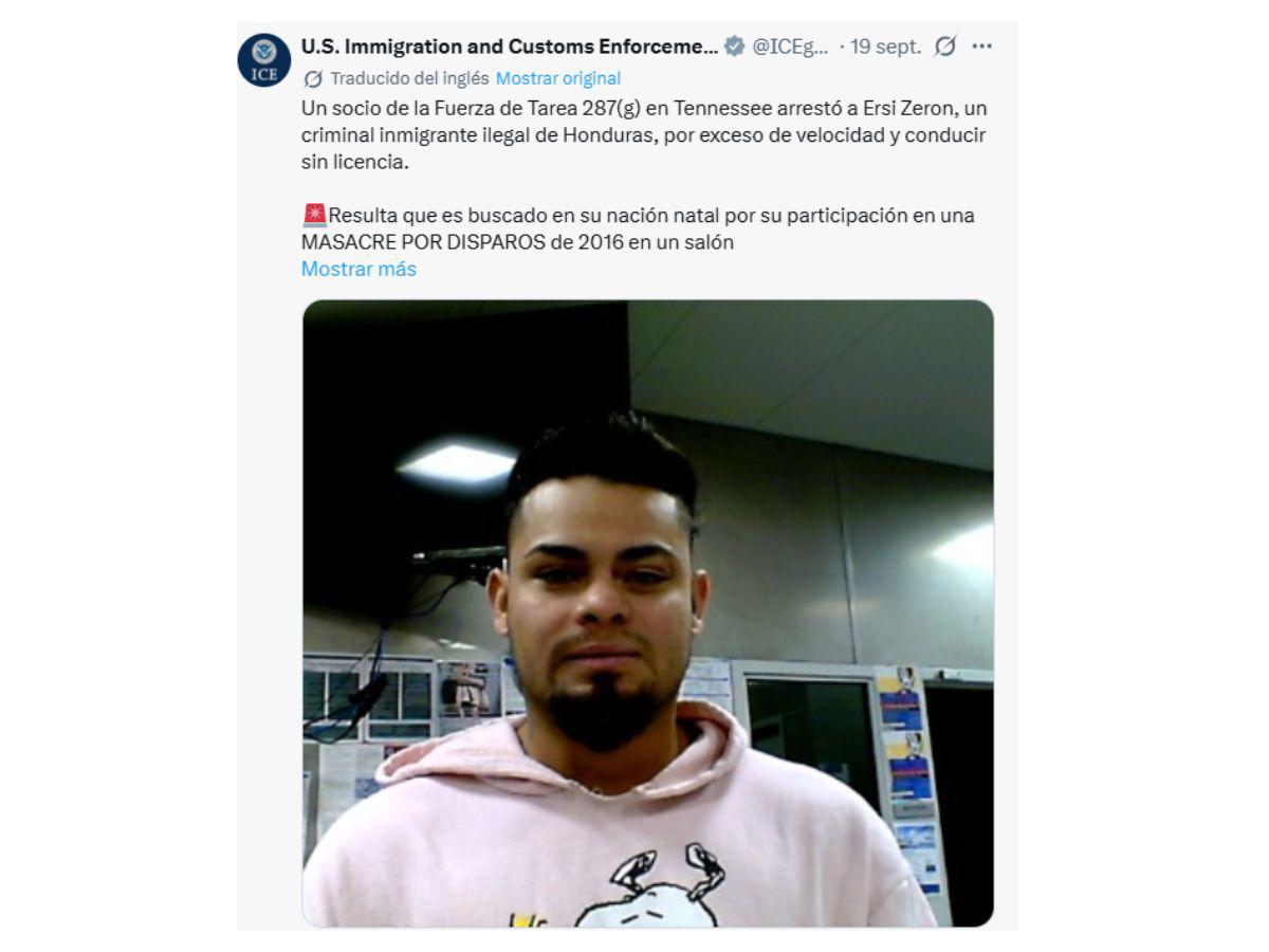 Hondureño capturado en Tennessee es señalado por masacre en la que murió un querido exfutbolista