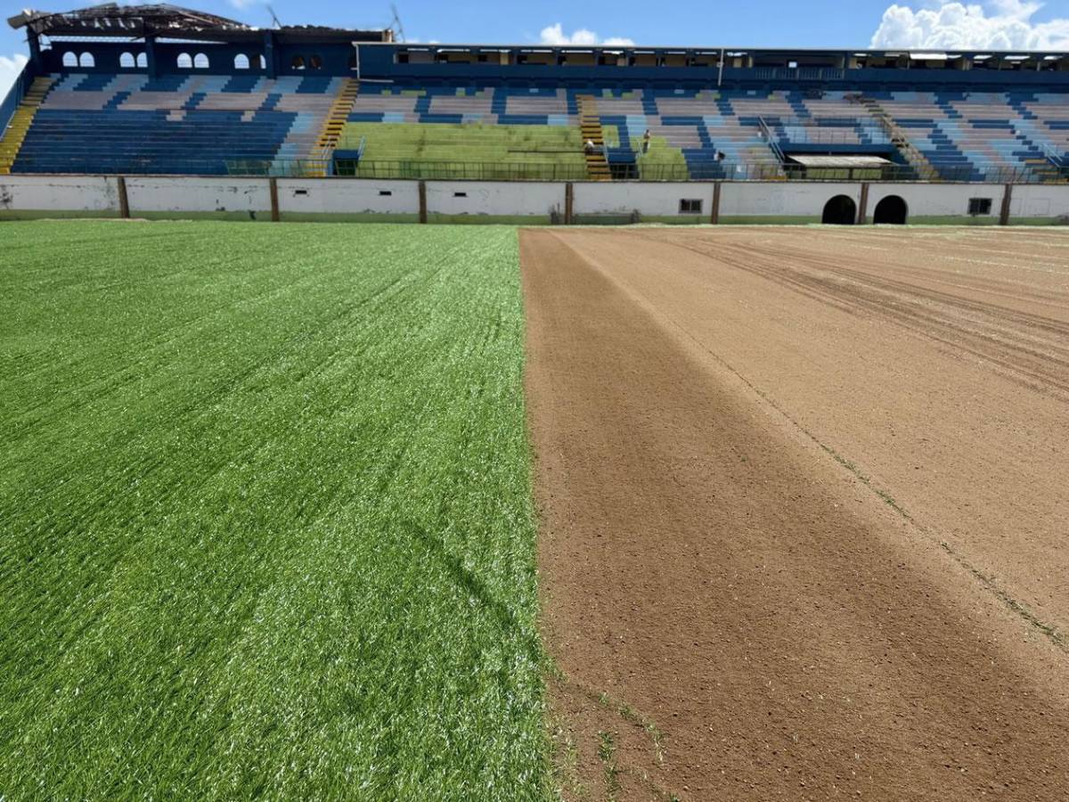 ¡Belleza! Así avanza la remodelación y nueva grama de otro estadio de Liga Nacional