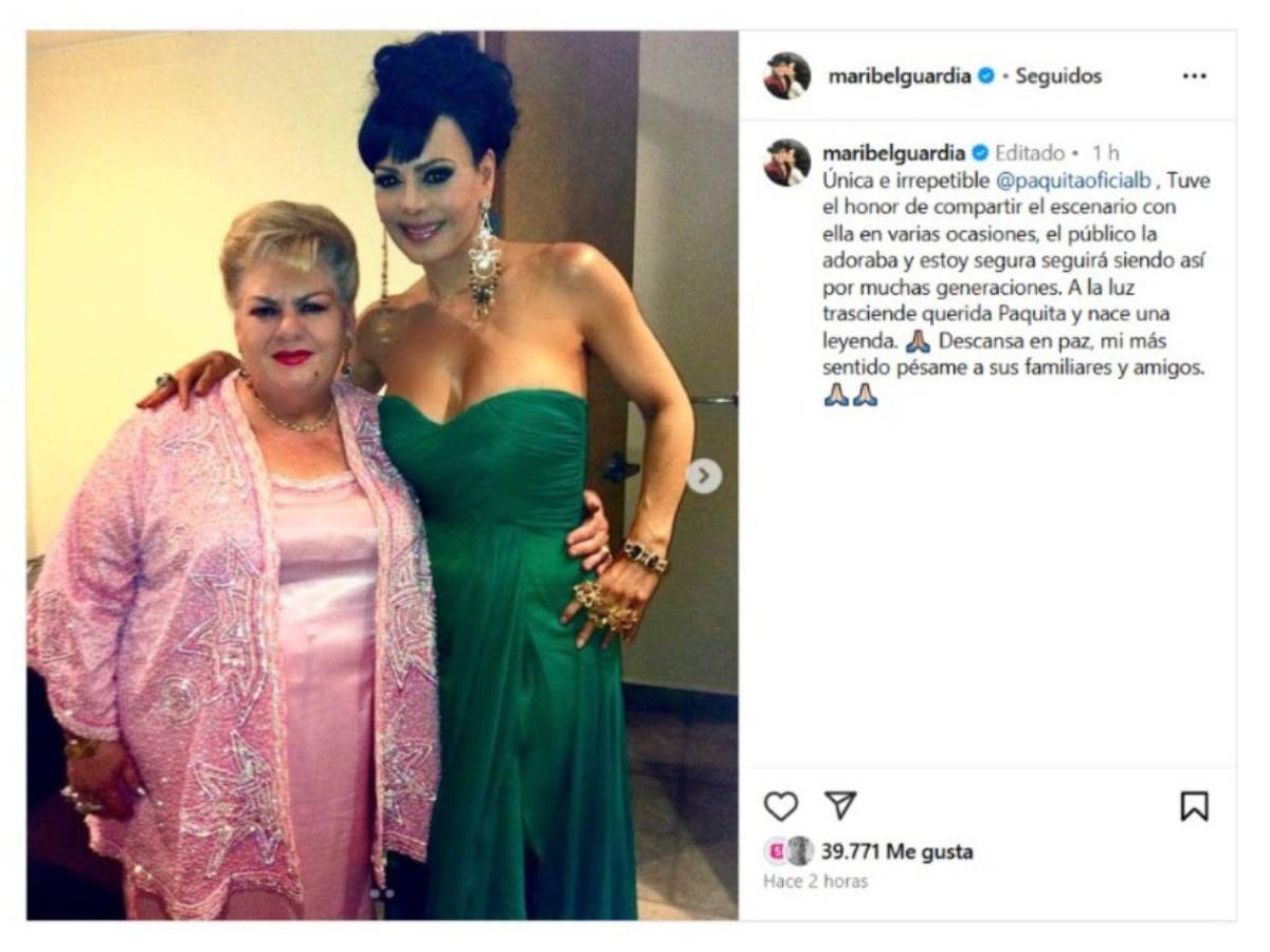 Famosos lloran por la muerte de Paquita la del Barrio