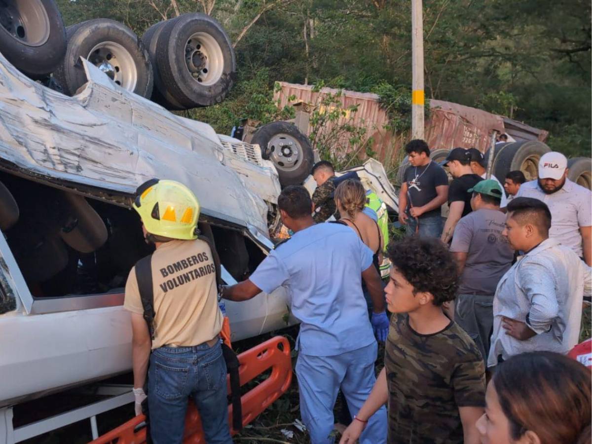 Lista de los heridos en brutal accidente entre bus y rastra en Quimistán