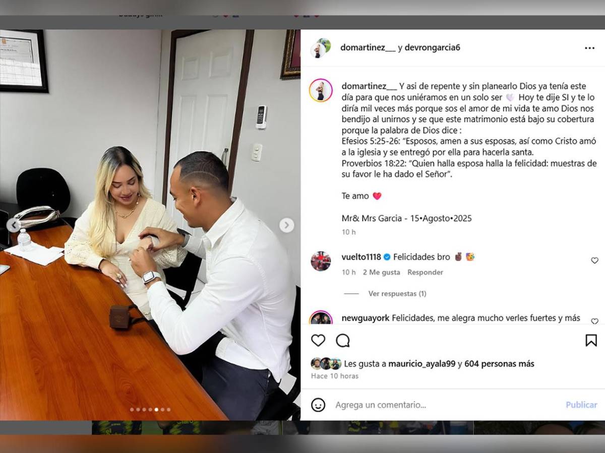 Hermosa licenciada contrae matrimonio con futbolista de la Liga Nacional de Honduras