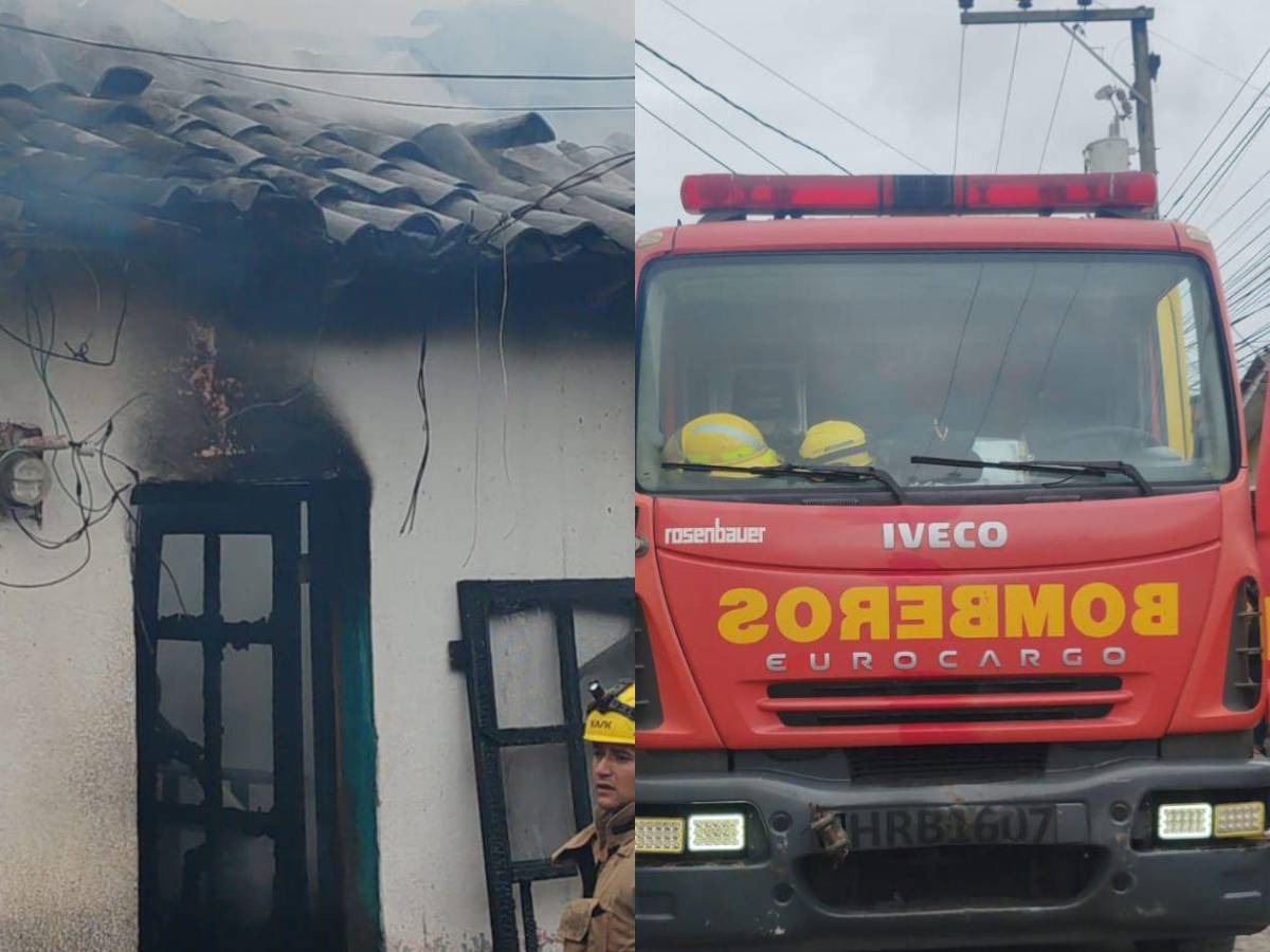 Voraz incendio consume tres viviendas en el centro de Santa Rosa de Copán