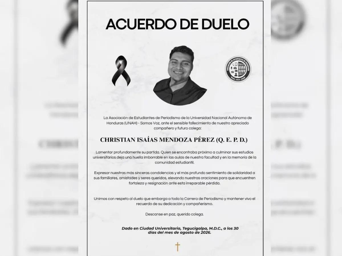 El último viaje de Christian Mendoza, estudiante de Periodismo, muerto tras accidente en TGU