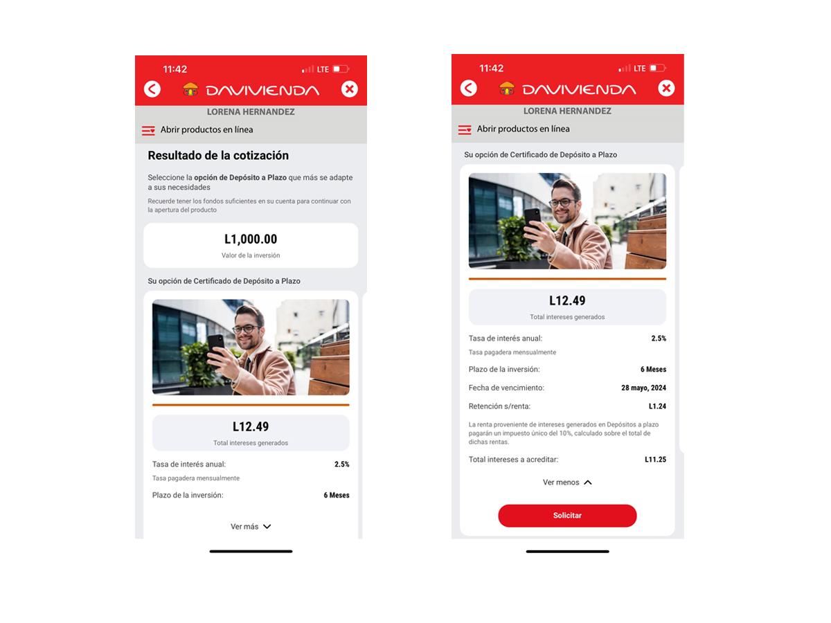 App Davivienda: Resultado.