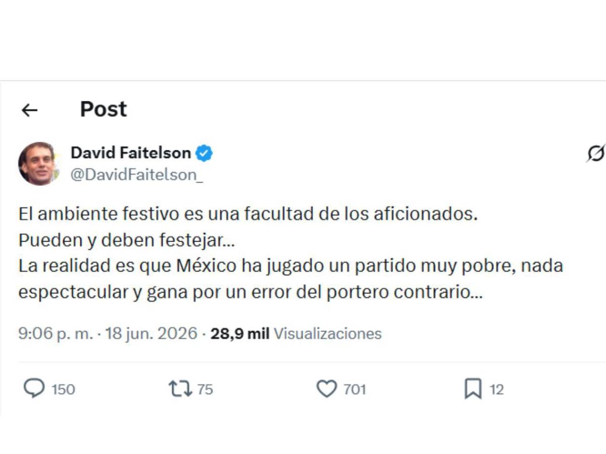 Faitelson advierte y provoca enojo tras partido de México en el Mundial 2026