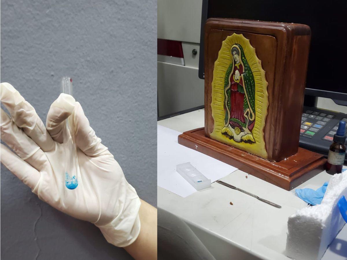 Decomisan droga en aduana de Honduras que iba en caja con la imagen de la virgen de Guadalupe