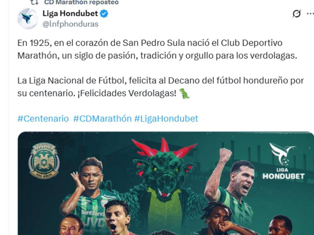 Real Madrid sorprendió al Marathón por sus históricos 100 años