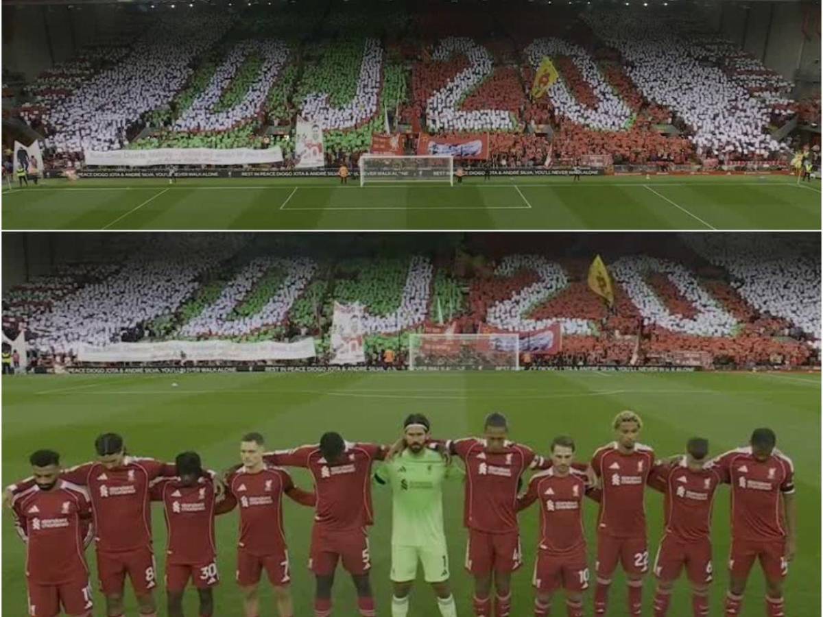 El impresionante homenaje a Diogo Jota y su hermano en Anfield