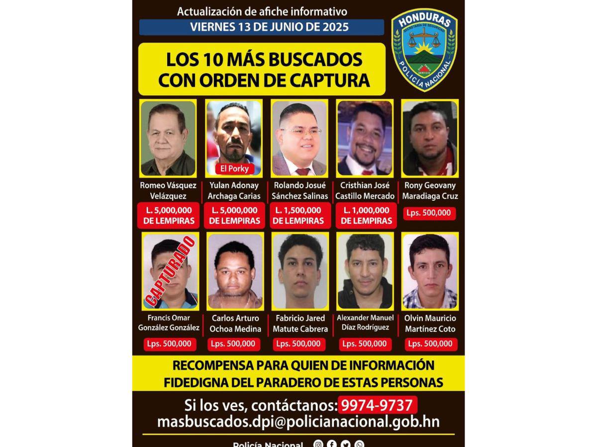 En Estados Unidos cae uno de los 10 hondureños más buscados