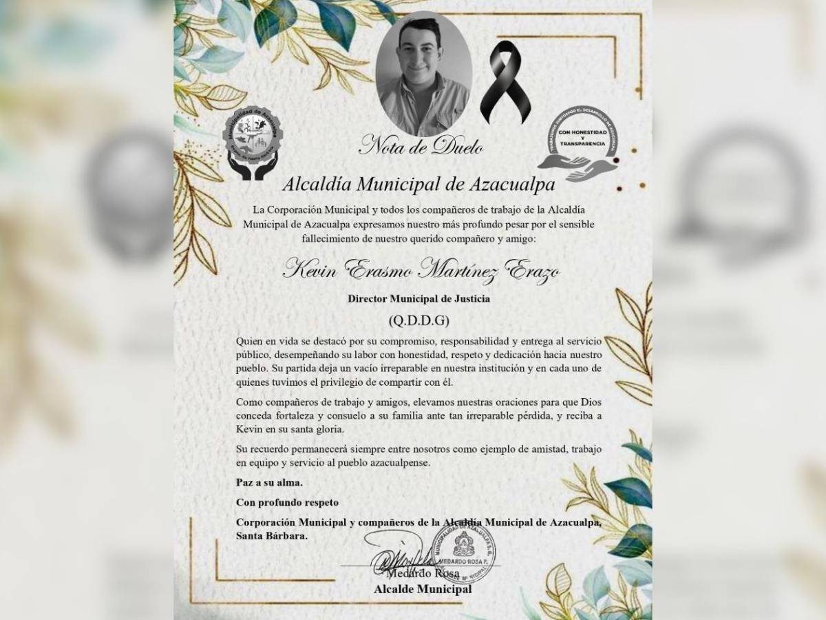 Juez de policía asesinado en Azacualpa iba a ser papá; su esposa recibió un balazo