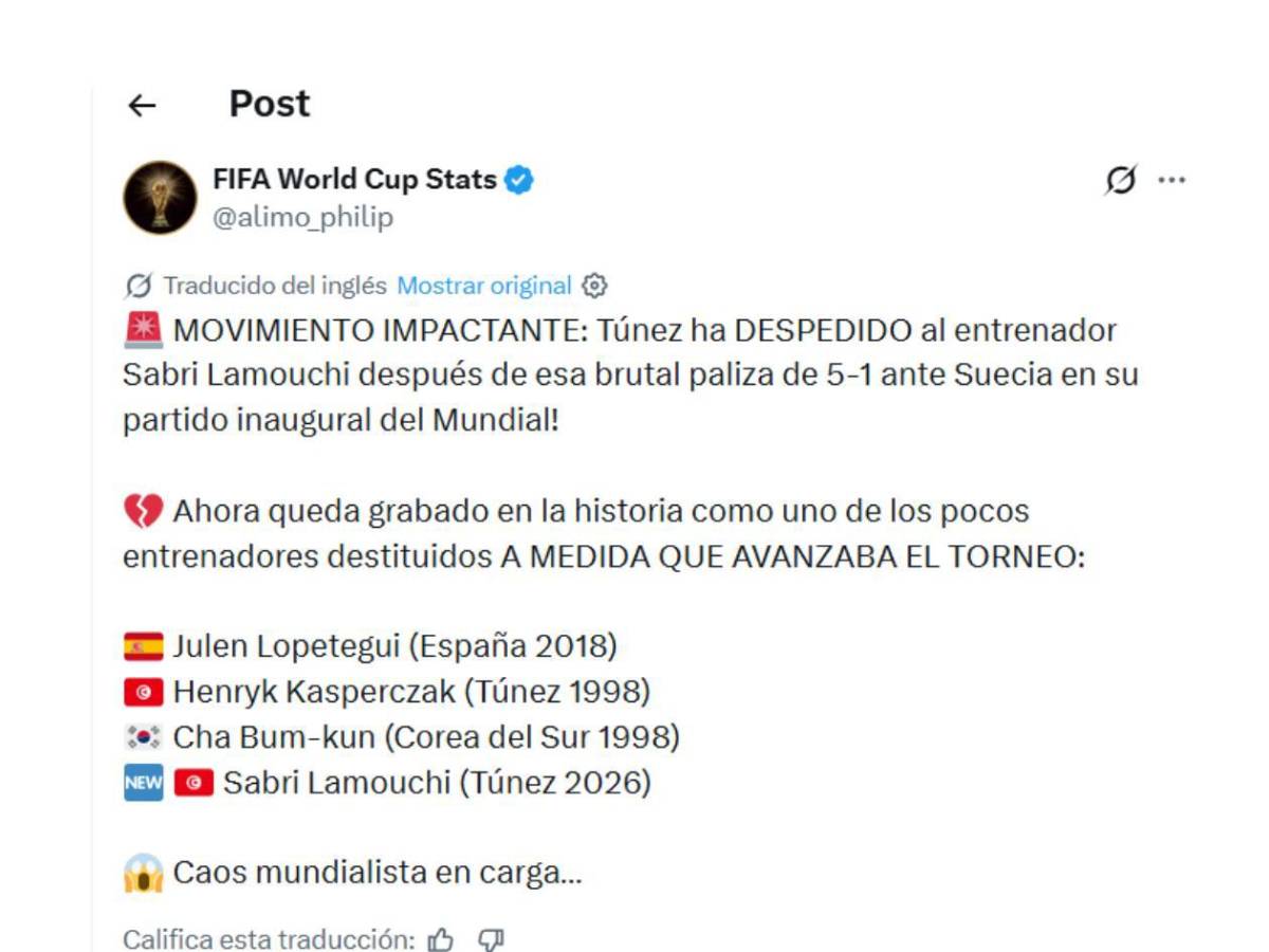 Mundial 2026 cobra su primera víctima: Selección se queda sin entrenador tras su debut