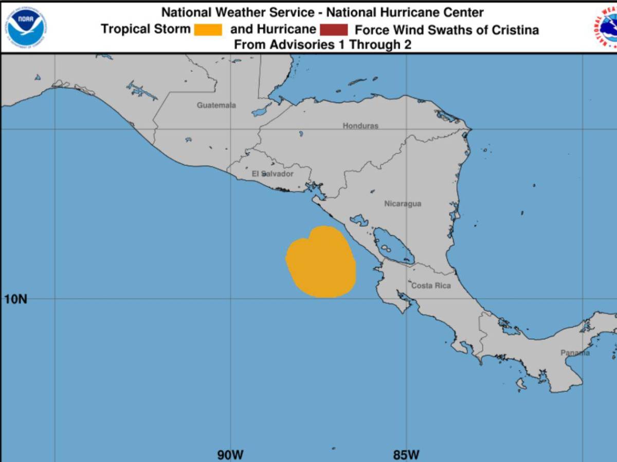 ¿Qué muestran los mapas sobre la tormenta tropical Cristina?