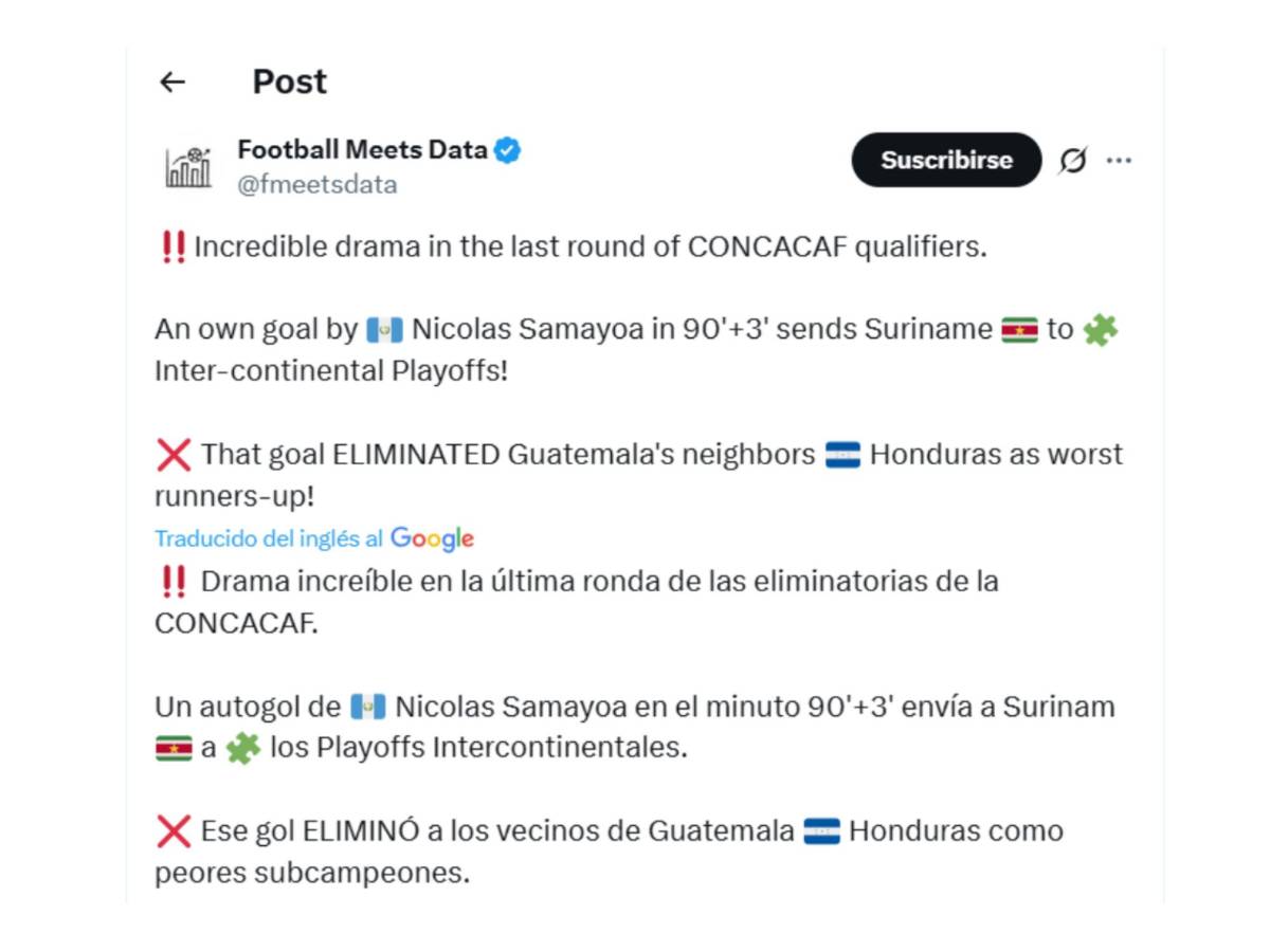 Increíble: Sin querer dejó a Honduras fuera del repechaje para ir al Mundial 2026 ,¿quién es?