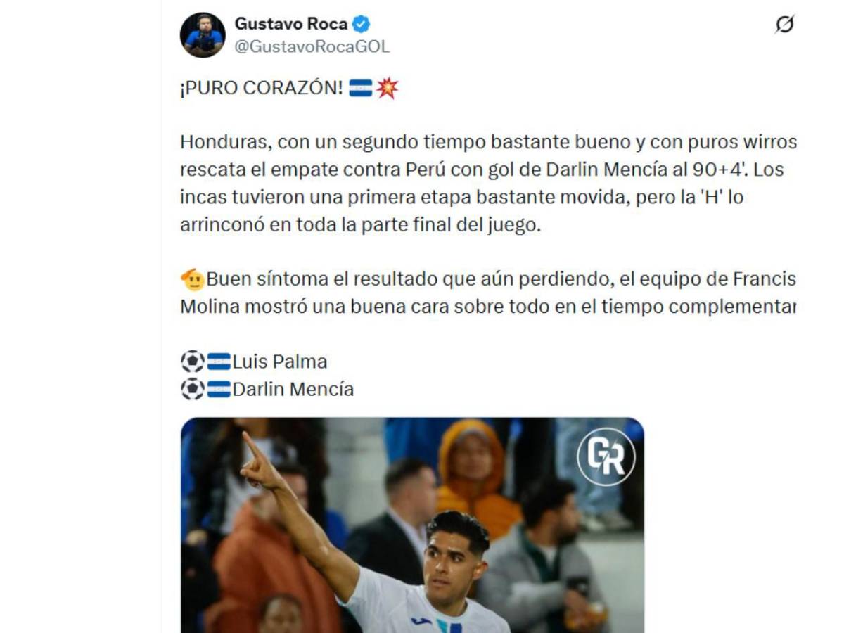 Ilusión en Honduras, sorpresa en Perú y señalan a futbolista tras el amistoso