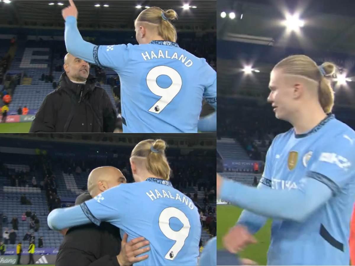 La viral imagen de Guardiola y Halaand en el último triunfo del City