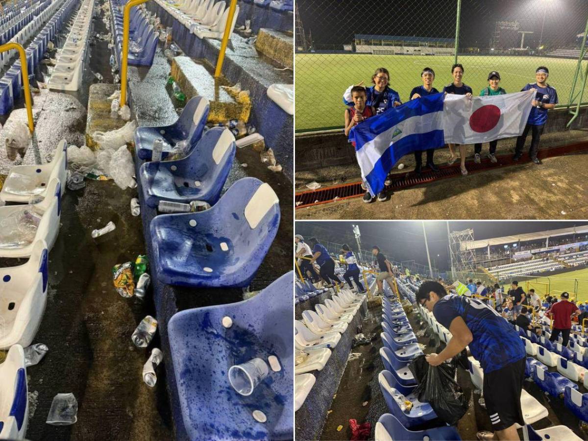 Hinchas japoneses dan lección de cultura tras partido entre Nicaragua y Haití