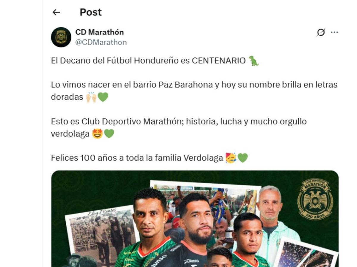 Real Madrid sorprendió al Marathón por sus históricos 100 años