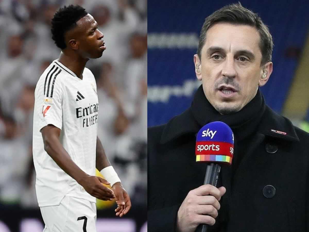 Gary Neville atacó a Vinicius por no ir a la Gala del Balón de Oro 2024.