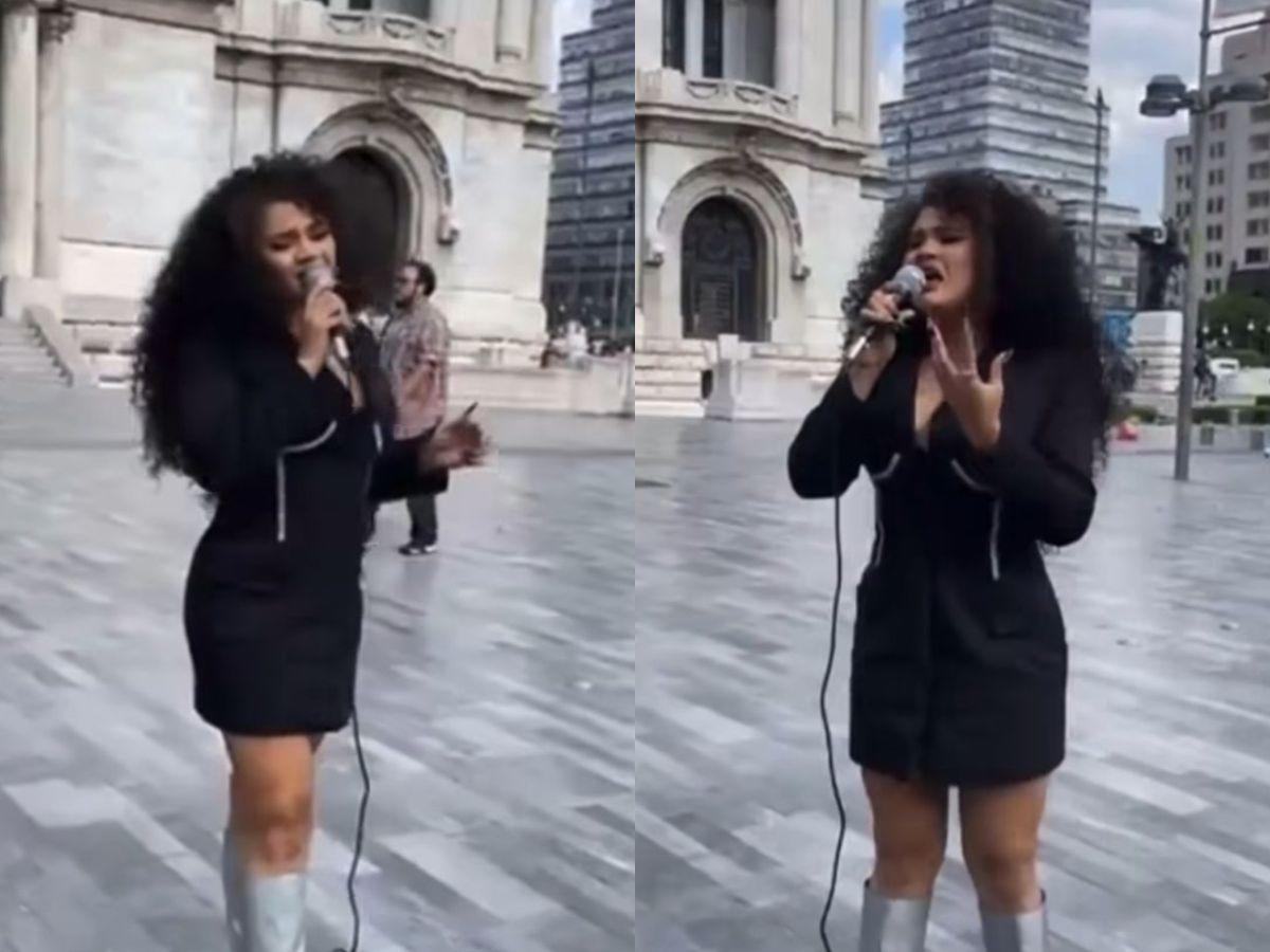 Video: Captan a Cesia Sáenz cantando en las calles de la Ciudad de México