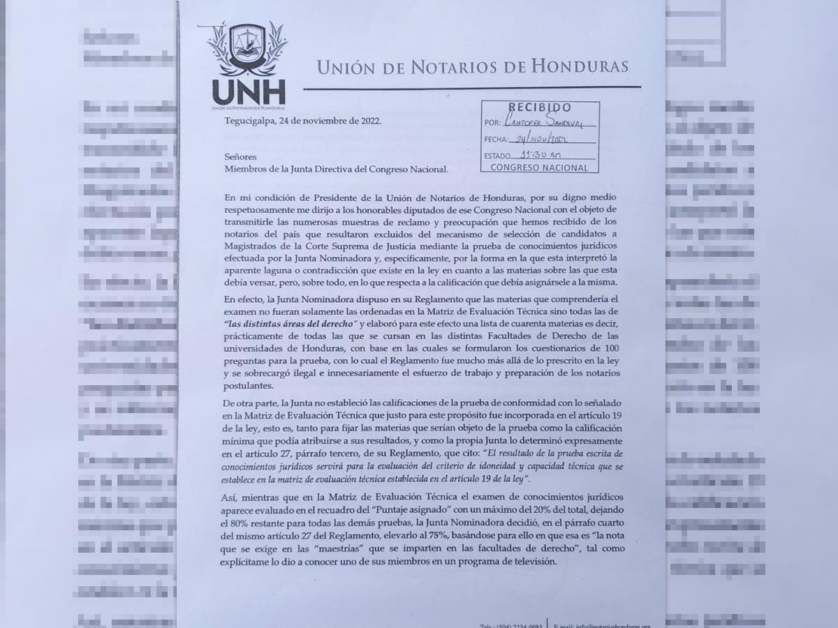 Notarios envían al CN nota exhortativa por reprobación