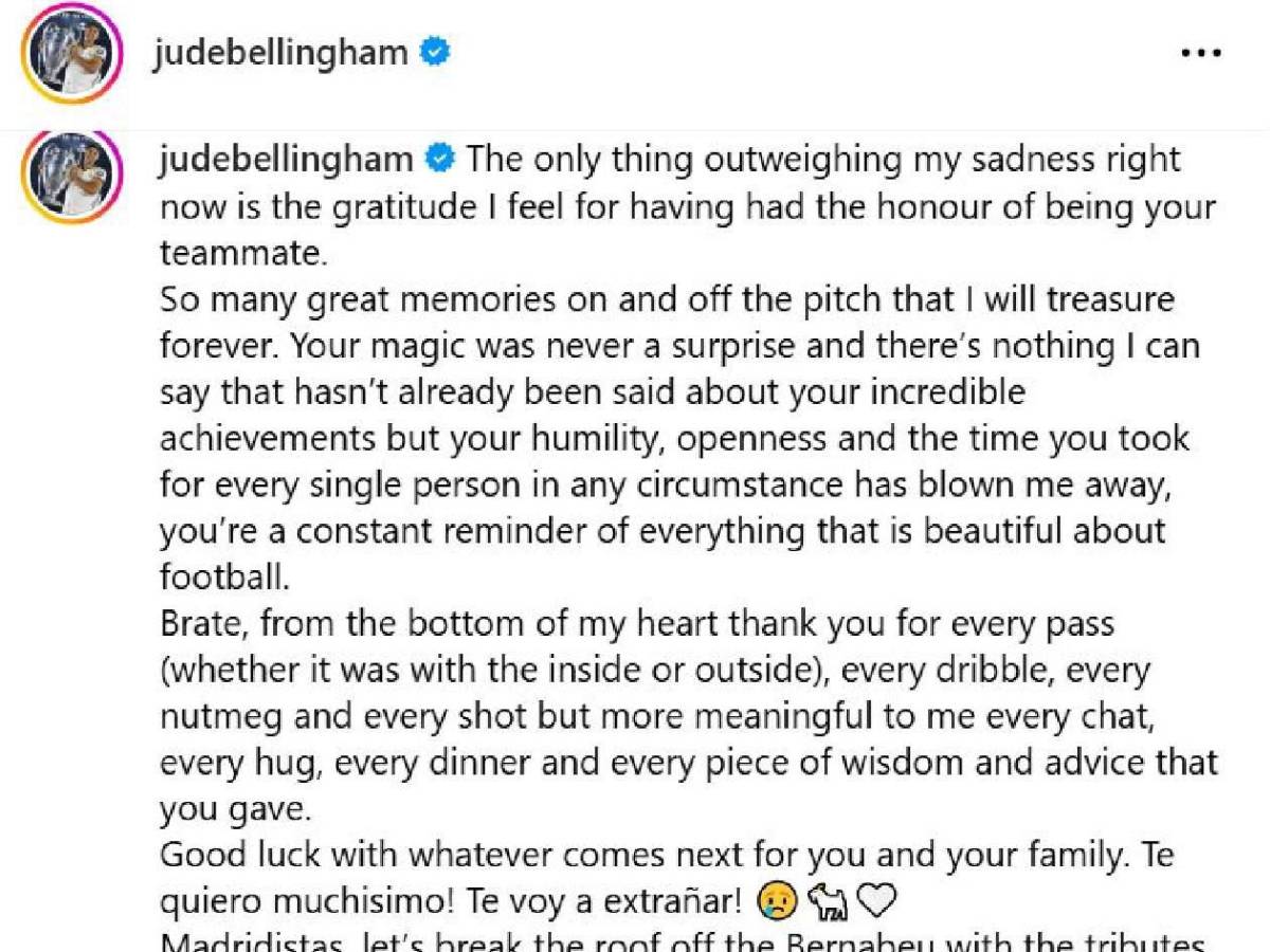 Modric es despedido: Bellingham deja dura carta y Cristiano Ronaldo sorprende