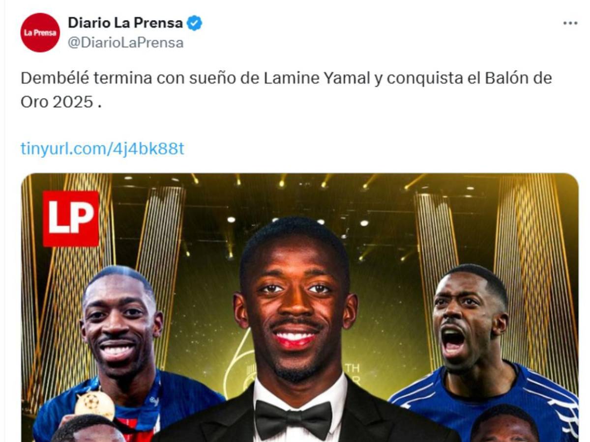 Robo: indignación tras el Balón de Oro ganado por Dembélé a Lamine Yamal