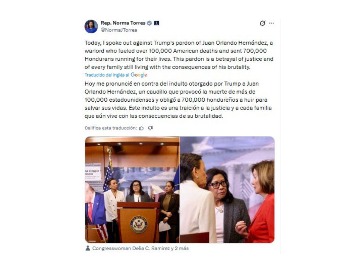 Congresistas de EEUU denuncian “la hipocresía” de Donald Trump por indulto a JOH