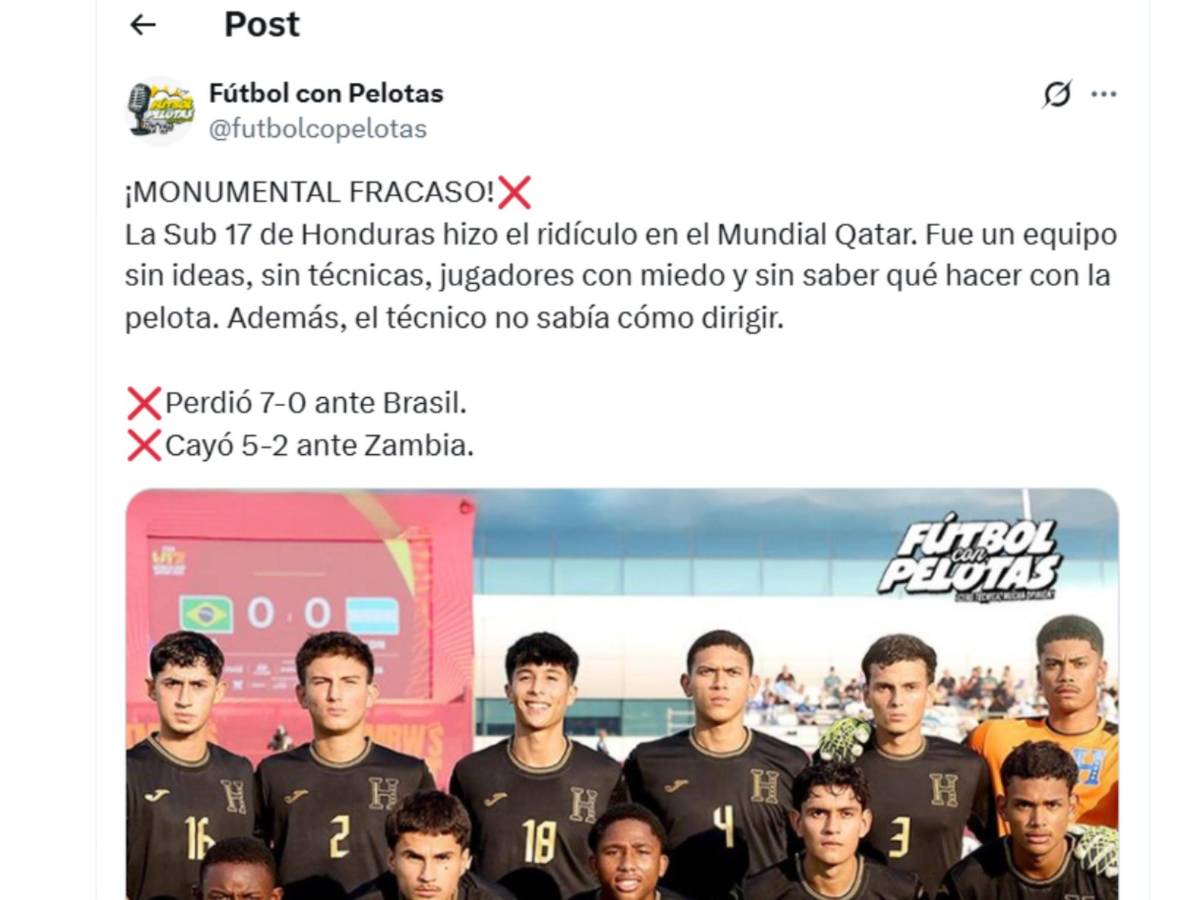 FIFA deja mensaje e indignación en Honduras por el Mundial Sub-17: Solo salvan a uno