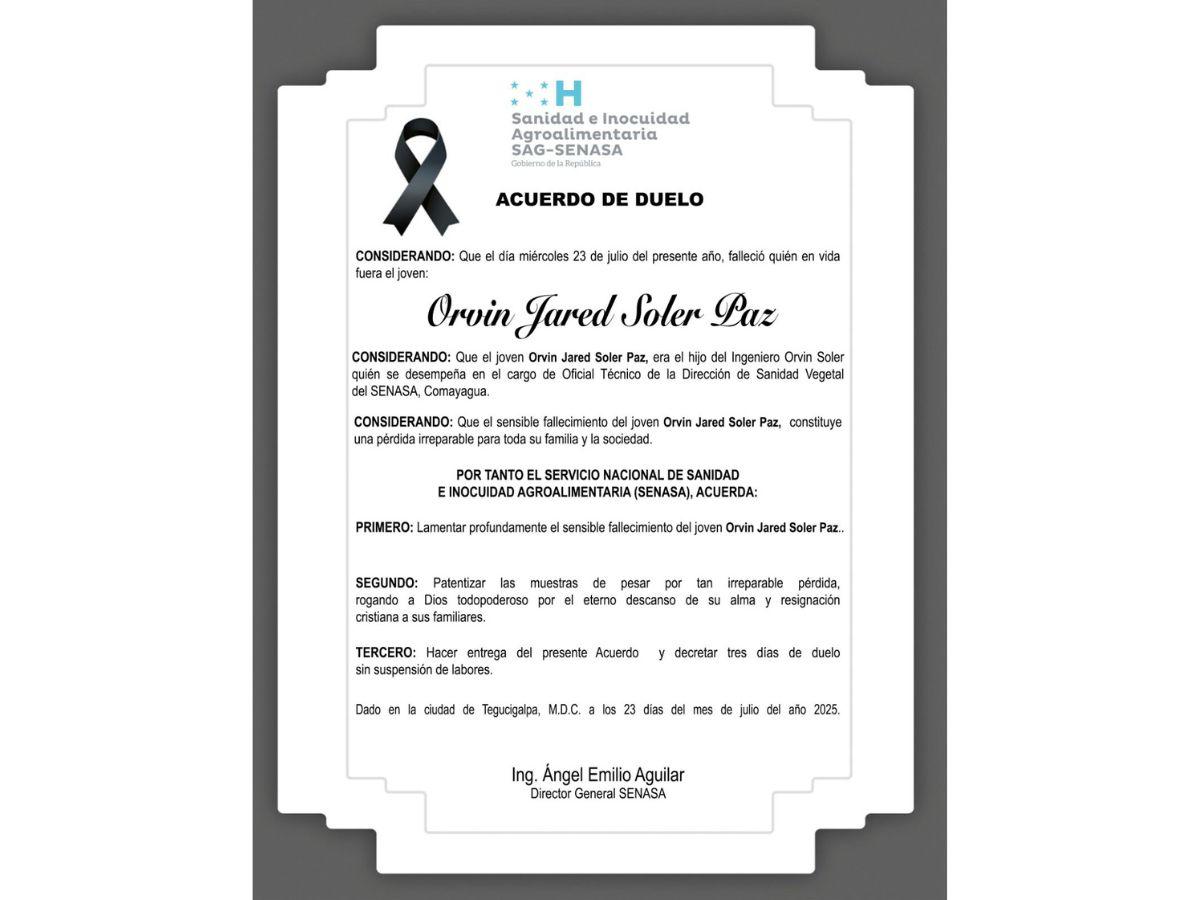 Conmoción por muerte de Jared Paz, hijo de funcionario, en Comayagua