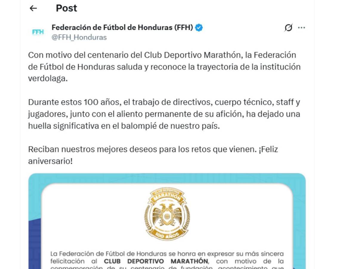 Real Madrid sorprendió al Marathón por sus históricos 100 años