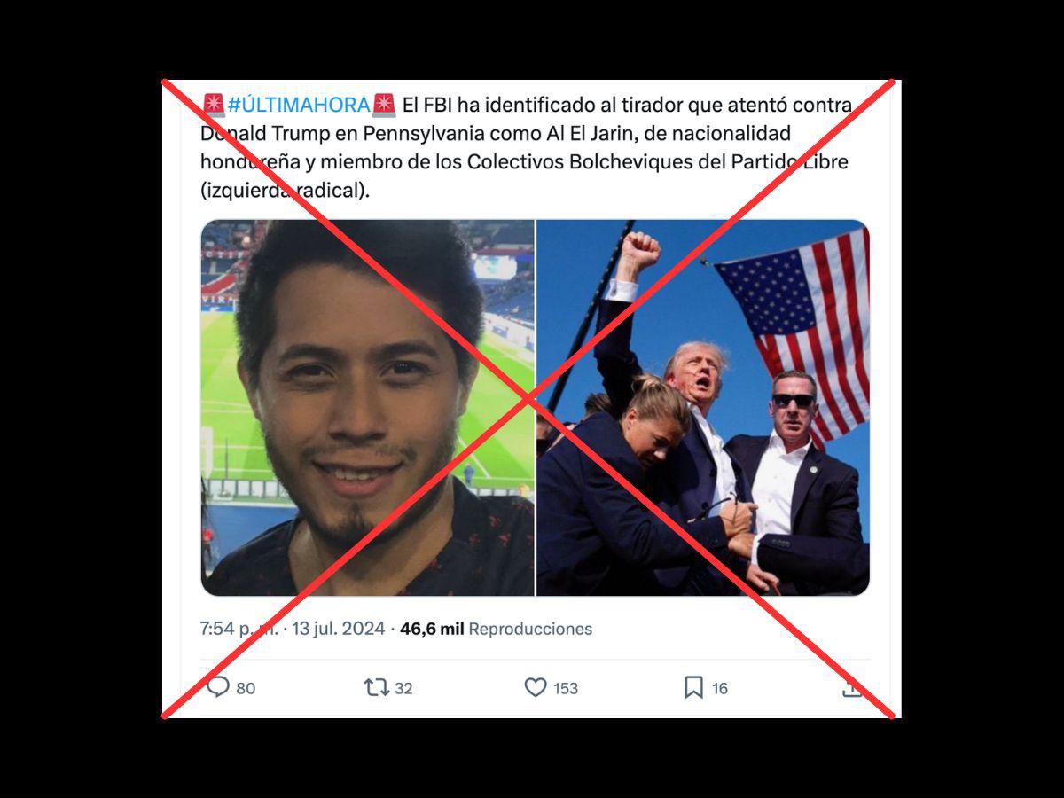 Captura de pantalla a una publicación de X realizada el 15 de julio de 2024.