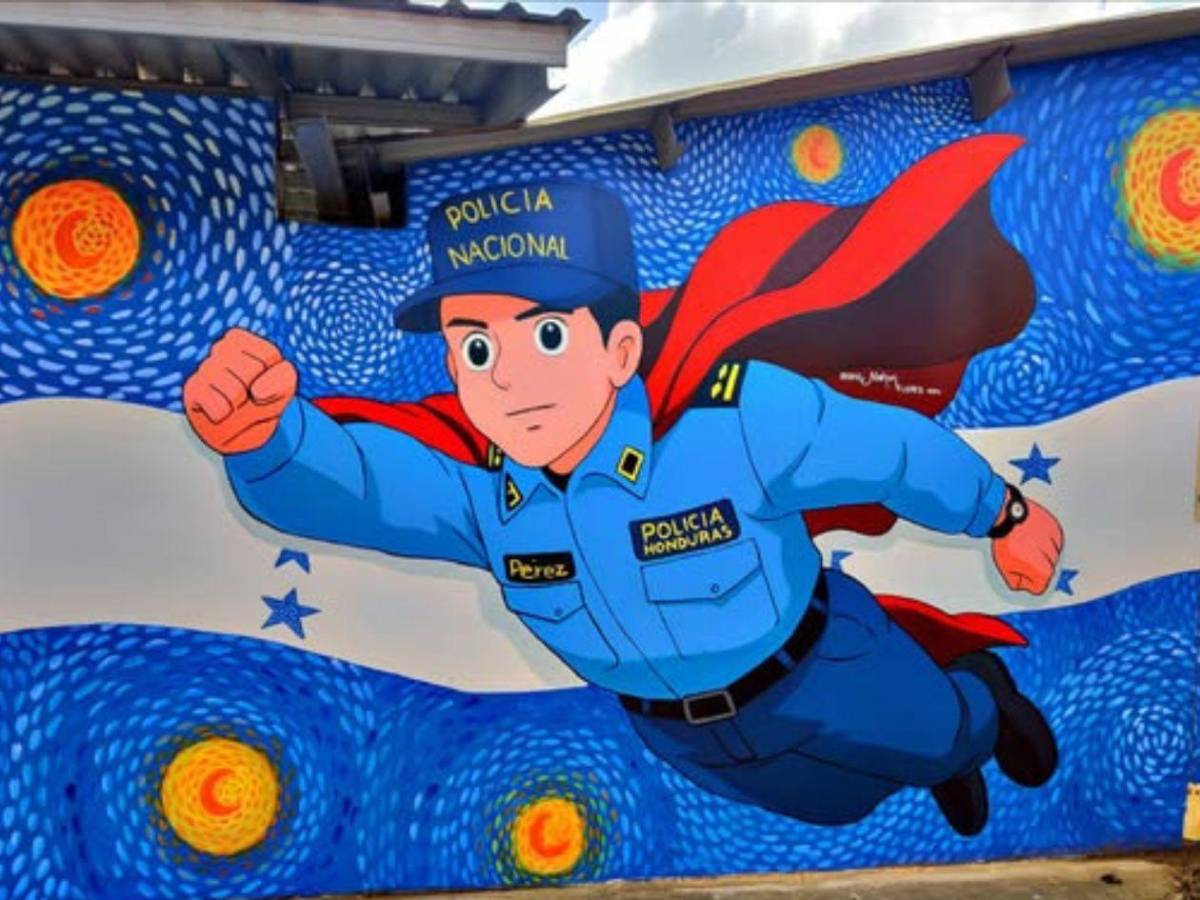 Realizan mural en homenaje al policía Kevin Pérez quien murió por rescatar a dos niños