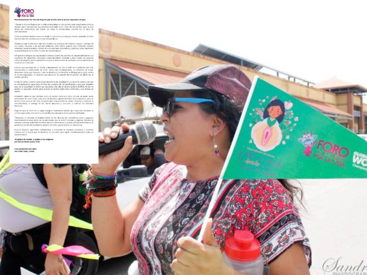 Foro de Mujeres por la Vida se pronuncia ante la situación política del país