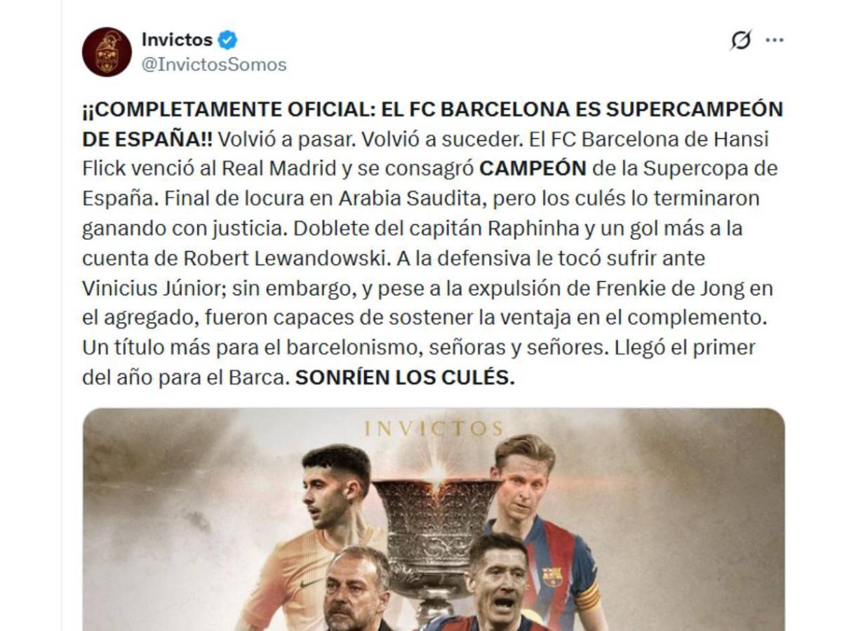 Barcelona se burla, Real Madrid responde y señalan a dos cracks tras final de Supercopa