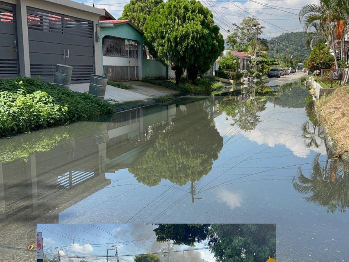 Vecinos de la Miguel Ángel entre el humo de la protesta y la inundación de las aguas negras