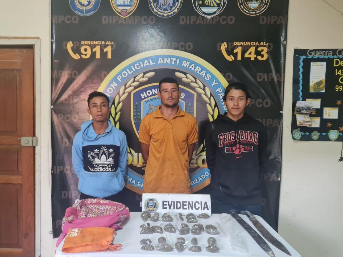 Tres hombres son capturados con drogas en Ocotepeque